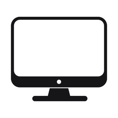 Computer monitor icon. Flat PC symbol.