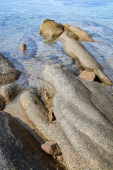 Beach with granite rocks in Sardinia