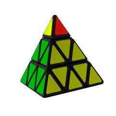 pyramid of cubes on white background isolate