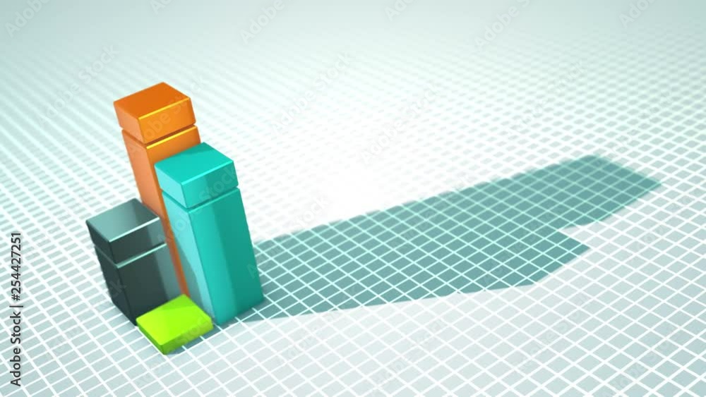 Fototapete gorgeous 3d rendering of four cubic squares of golden, blue, green and black colors installed on a w