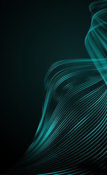 Abstract bright wavy lines on a dark blue background Futuristic technology illustration design Wave line pattern Abstract modern futuristic background for application Flow movement waveform Vector
