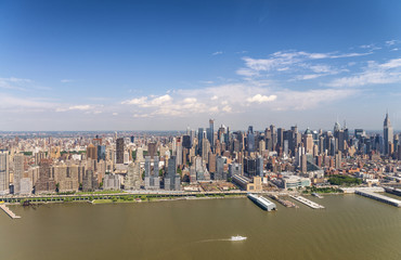 Central Park and Midtown Manhattan aerial view on a sunny day