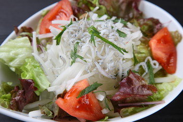 salad with boiled whitebaite
