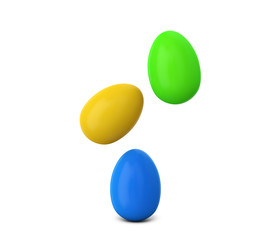 Colorful Easter eggs. 3d render