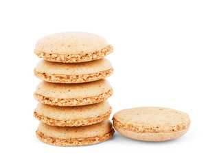macaroons isolated on white background closeup