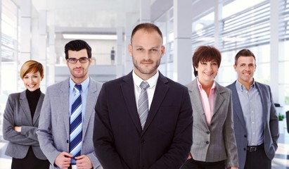Group portrait of successful business team