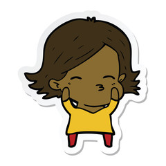 sticker of a cartoon woman