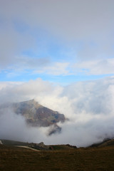 Fototapeta na wymiar Clouds over Mount Baldo, Italy