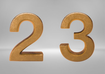 3D Rendering of Gold Alphabet (Letters and Numbers)