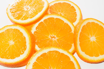 Orange sliced on a white background