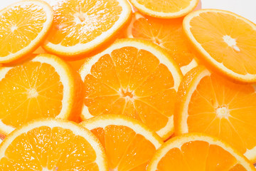 Orange sliced on a white background