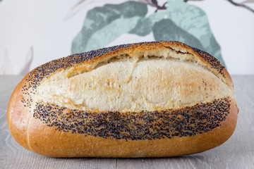 fresh white loaf with poppy seed