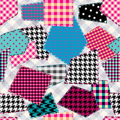 Patchwork textile pattern. Seamless quilting design background.