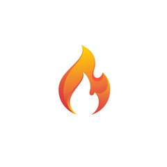 Fire flame vector icon.
