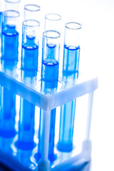 Laboratory, chemistry and science concept on white background