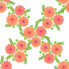 Abstract seamless bright background from picturesque stylized  flowers. Vector background.