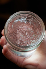 sample of the consistency of the gel used in the industrial production of medical breast implants and other parts of the human body in plastic surgery. The composition in a demonstration capacity 