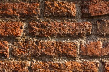 Natural background - wall with red bricks