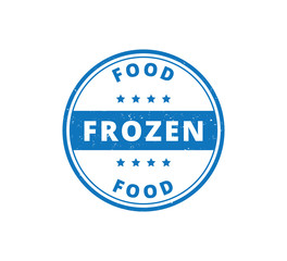 circle frozen food product label grunge textured vector design