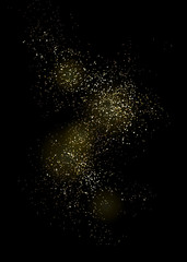 Way of gold dust. Wave of sparkling particles. - 254436450