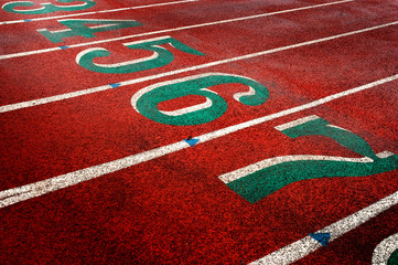 Race Track for Running Competitions Numbers and Lanes