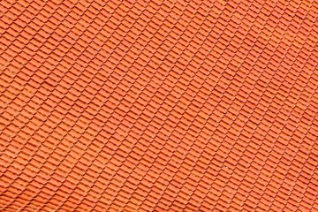 orange tile roof pattern at temple - thailand