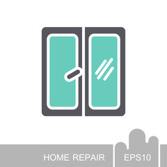 Window icon. Casement sign