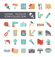 Set of building construction and home repair icons