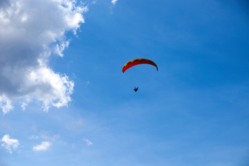 Paraglider in the Alps of Tux in Austria / On the Mountain 