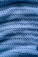 Blue knitting wool texture background