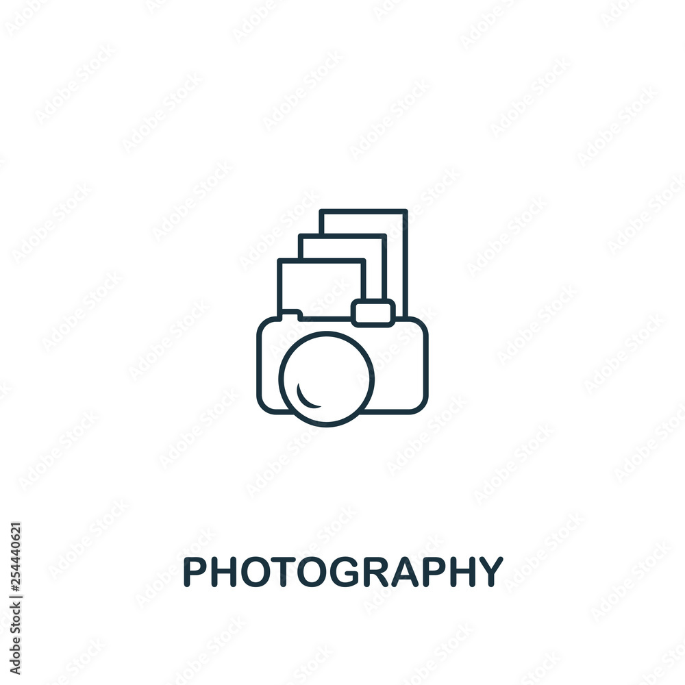 Aufkleber photography icon. thin outline style design from design ui and ux icons collection. creative photogr