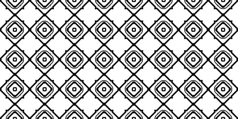 Decorative Traditional Geometric Ornament. Seamless Pattern. Vector Illustration. Tribal Ethnic Arabic, Indian, Motif. For Interior Design, Wallpaper. Black white color