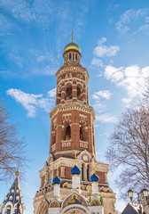 ancient bell tower in Monastery of John Theologian in  village of Poschupovo, Ryazan Region