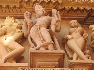 The frescoes are erotic inside the temples of the Western group including Visvanatha-Khajuraho,...