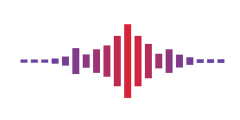 Red violet equalizer isolated on white background. Vector illustration.