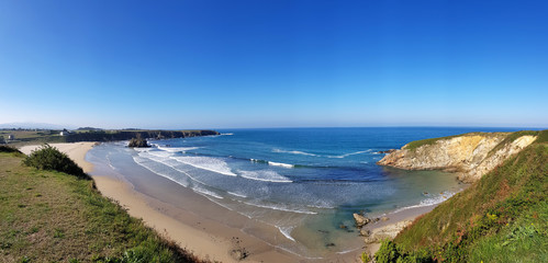 Panoramic view of the beach of Penarronda in Asturias - Spain