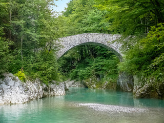 Fototapeta premium Old Stone Bridge In Europe