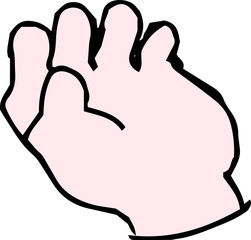 Sketch of Caucasian hand sign