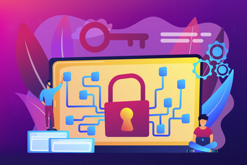 Cryptography and encryption concept vector illustration.