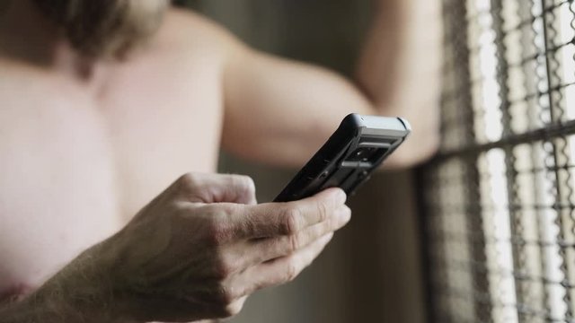 Texting on a Phone with shockproof casing