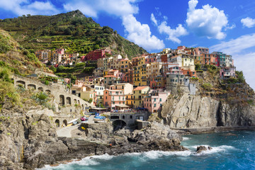 Fototapeta na wymiar Manarola, fishing village. Cinque Terre National Park, Liguria Italy Europe