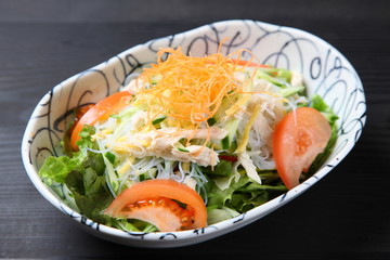 steamed chicken and vermicelli salad