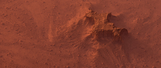 Rough rocky mars landscape from above. © ysbrandcosijn