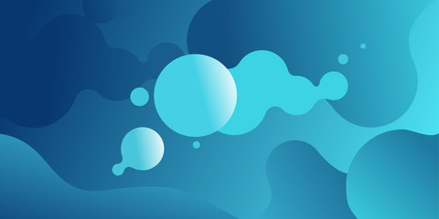 Abstract azure and blue neon bubbles background for parallax effect scrolling landing page
