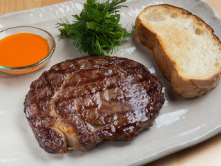 rib eye steak with anticuchos sauce