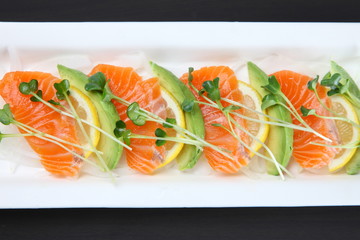 salmon avocado carpaccio