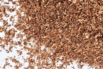 lots of brown wood saw dust