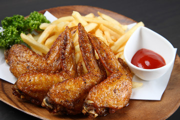 fried chicken with french fries