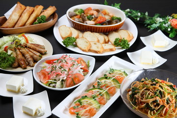 various dishes of Japanese Izakaya menu