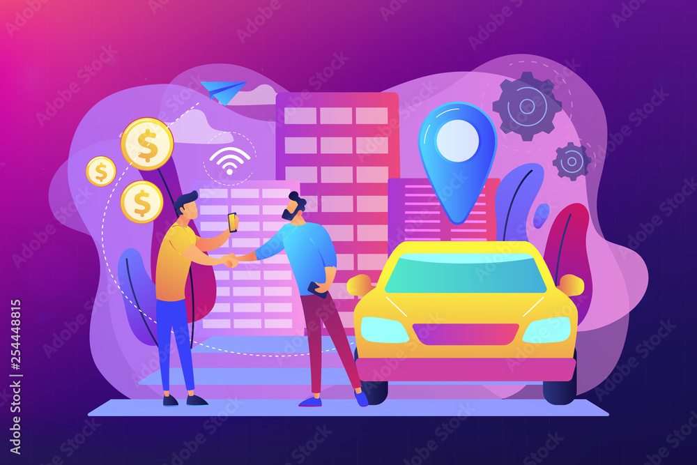 Canvas Prints carsharing service concept vector illustration.